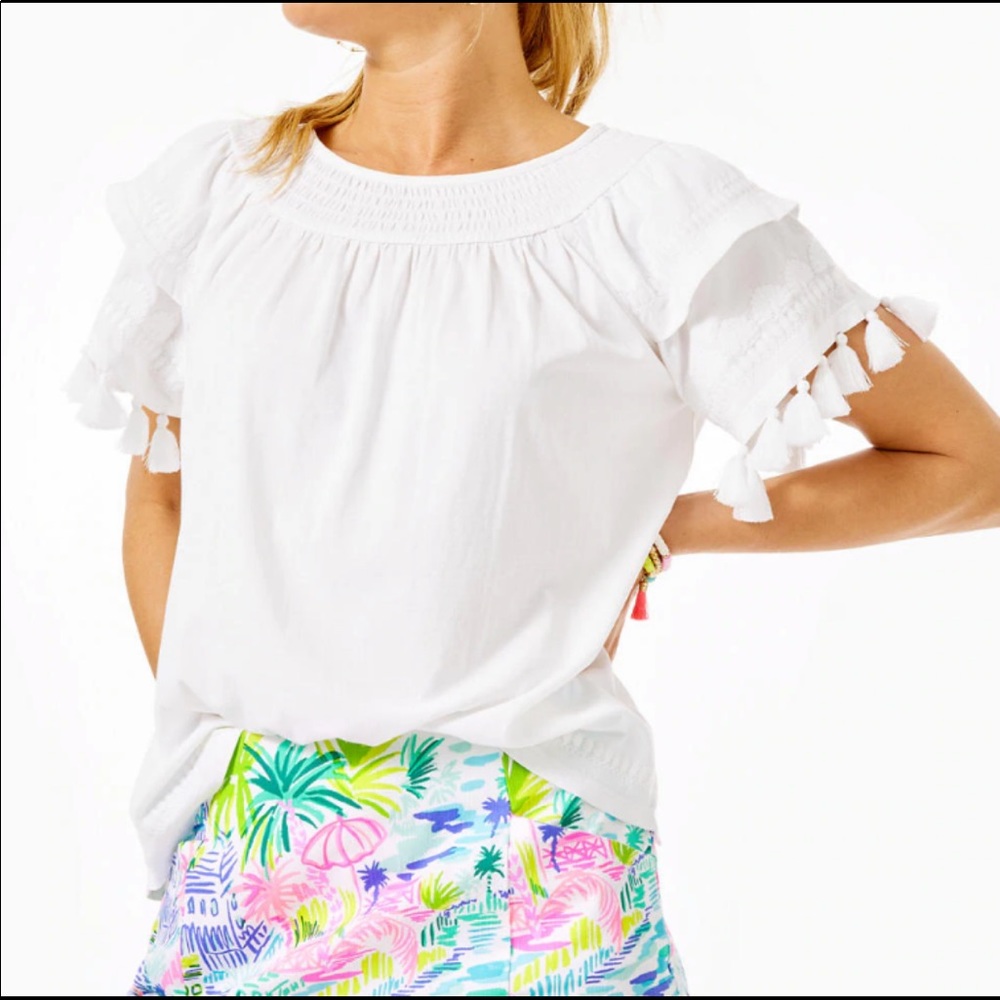 Lilly Pulitzer nailah top resort white